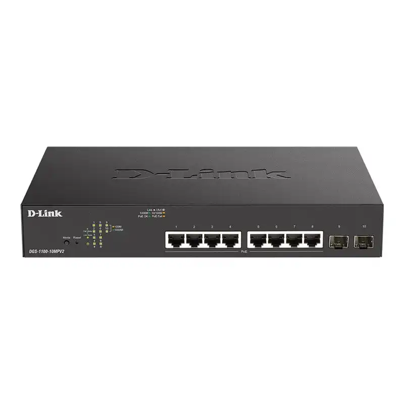 D-Link DGS 1100-10MPV2 - Commutateur - intelligent - 8 x 10 - 100 - 1000 (PoE) + 2 x Gigabit SFP ... (DGS-1100-10MPV2/E)_1